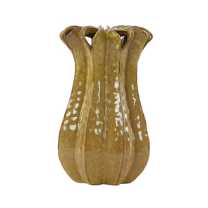 Vase ocre en ceramique H25 cm