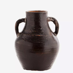 Vase en faience brun H22 cm
