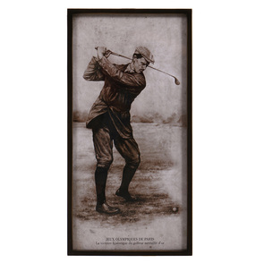 Gravure vintage golfeur 70x35 cm