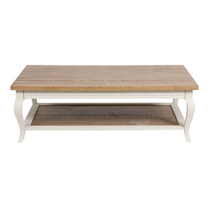 Table basse rectangulaire en épicéa blanc vieilli et naturel blanchi - Provence