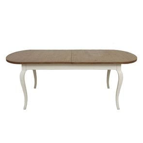 Table ovale extensible blanche en épicéa 10 à 12 personnes - Provence
