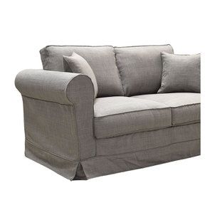 Canapé 2 places en tissu gris moyen - Crowson - Visuel n°6