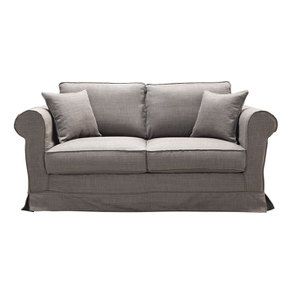 Canapé 2 places en tissu gris moyen - Crowson - Visuel n°1