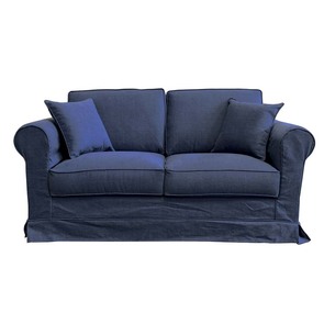 Canapé 2 places en tissu bleu - Crowson