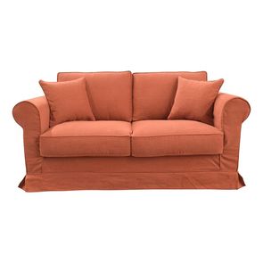 Canapé 2 places en tissu orange - Crowson