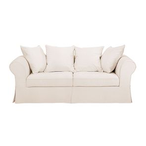 Canapé 2 places en tissu blanc cassé - Wilson