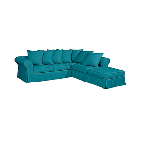 Canapé d'angle 5 places en tissu bleu - Wilson II
