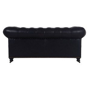 Canapé chesterfield en cuir 2 places riders black - Coventry - Visuel n°4