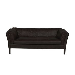 Canapé en cuir noir vieilli 3 places - Seattle