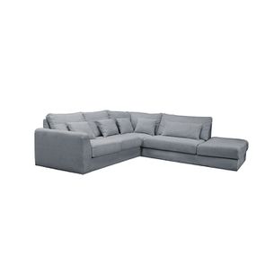 Canapé d'angle 5 places en tissu gris - Baltimore
