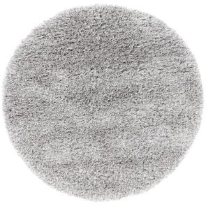 Tapis rond à poils longs gris clair D160cm - Céleste