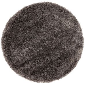 Tapis rond à poils longs gris brun D200cm - Céleste