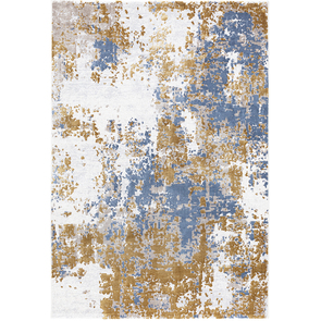 Tapis abstrait bleu/doré 120x170 - Stratus