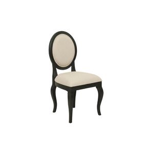 Chaise médaillon noire en hévéa et tissu - Manoir - Visuel n°4