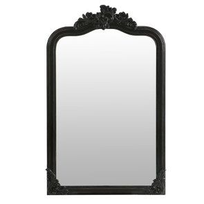 Miroir noir en pin massif - Manoir