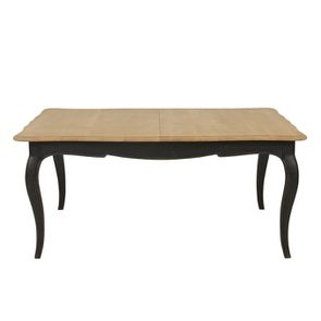 Table extensible noire en pin 12 à 14 personnes - Manoir