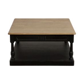 Table basse carrée noire en pin - Manoir